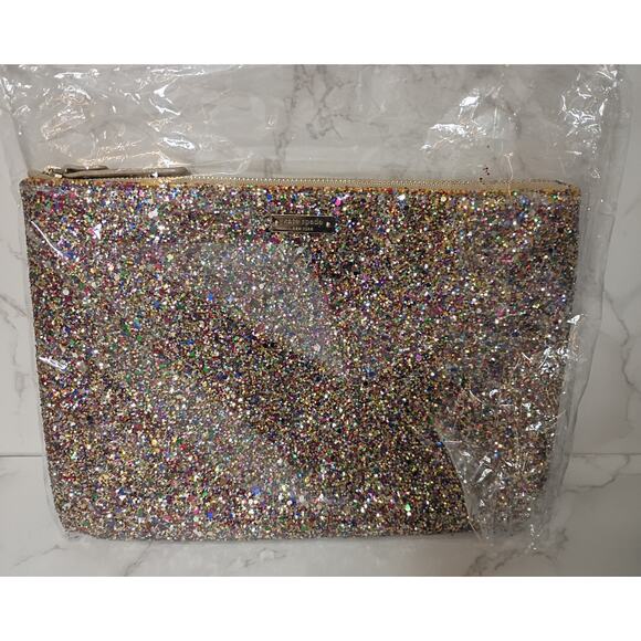 KATE SPADE NEW YORK "Gia" Sparkler Multi-Color Large Gitter Clutch - Picture 6 of 7